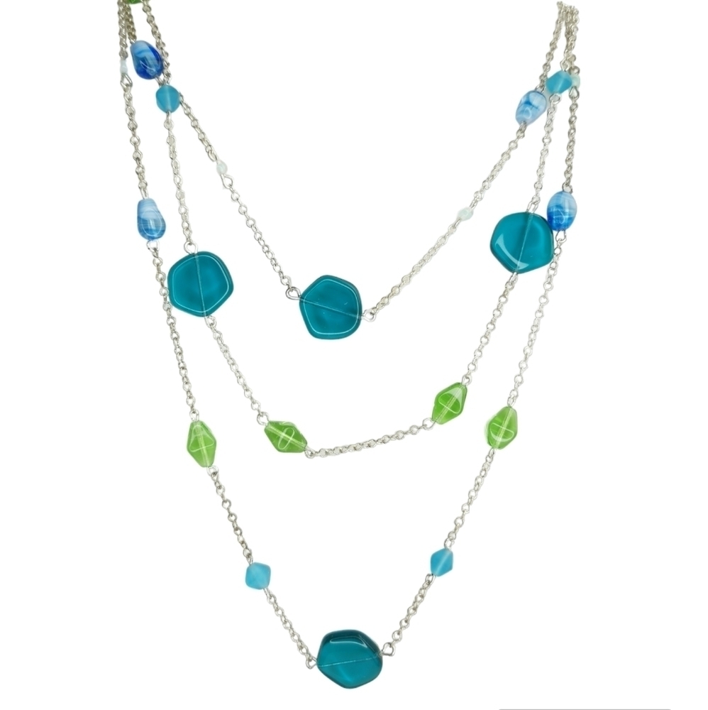 Vintage Czech handmade beaded  glass necklace